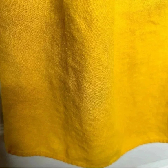 Old Navy Off The Shoulder  Mini Dress Ruffles Linen Yellow Size Extra Small - Picture 16 of 16